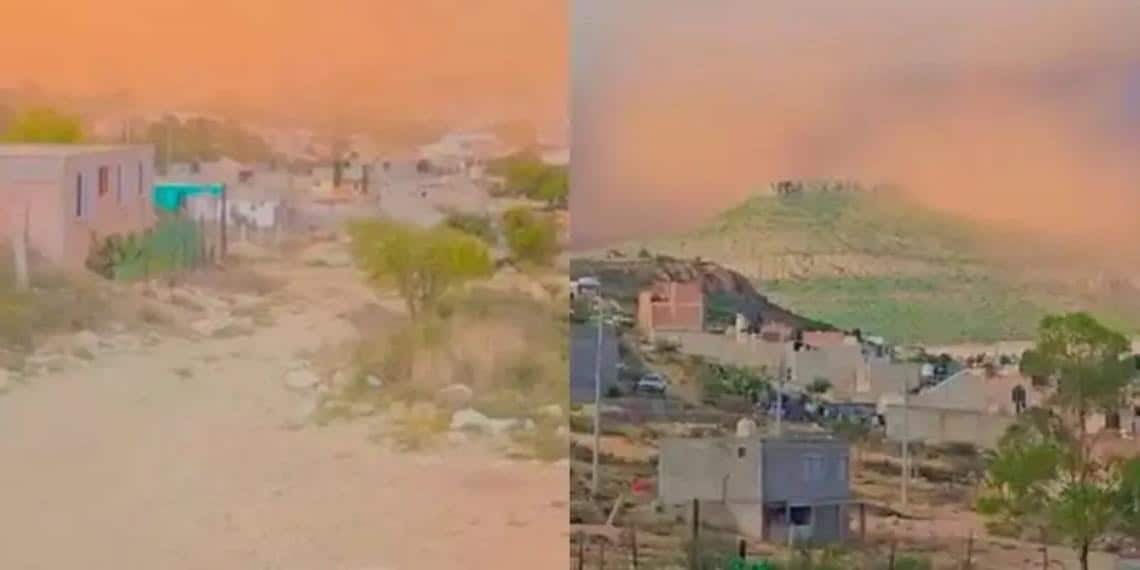 Captan momento en el que tormenta de polvo del Sahara llega a Zacatecas