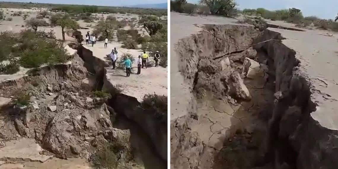 Una grieta de varios kilómetros ha aparecido en Tula, Tamaulipas, tras las lluvias de la tormenta #Alberto.