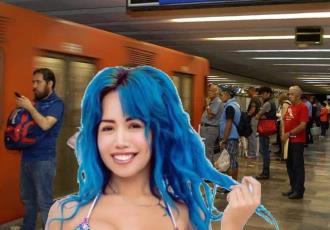Luna Bella graba video para adultos en Metro de CdMx y se quejan en redes