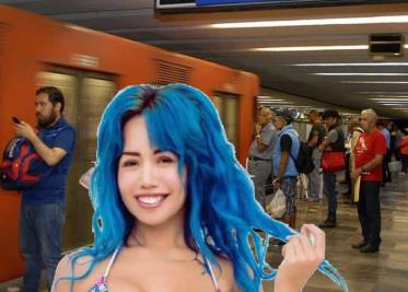 Luna Bella graba video para adultos en Metro de CdMx y se quejan en redes