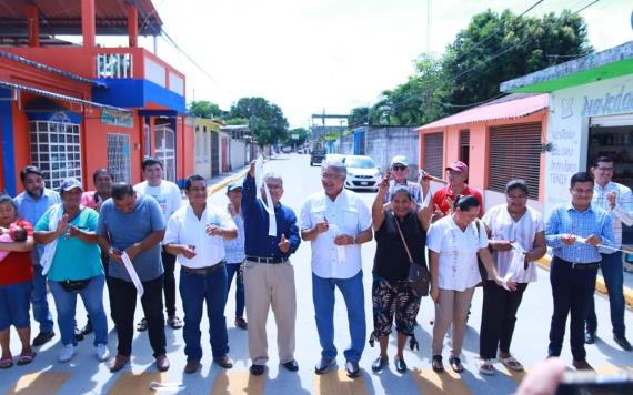 Gobierno de Comalcalco inaugura importante obra de pavimentación con concreto hidráulico en Villa Aldama