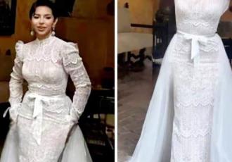 Ángela Aguilar lució vestido de novia clásico en su boda con Nodal
