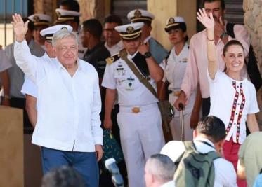 Celebran llegada de AMLO y Claudia a Teapa