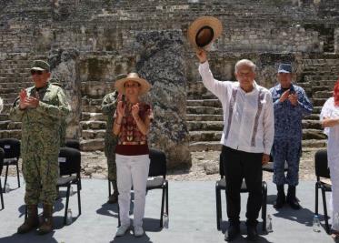 López Obrador inaugura museo en zona arqueológica de Calakmul, Campeche