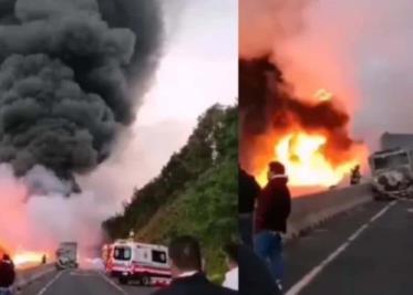 Camión cargado de combustible se incendia sobre Autopista Siglo XXI de Michoacán