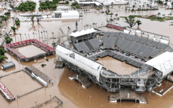 ¿Abierto Mexicano de Tenis en peligro? Arena GNP bajo el agua tras huracán John, como todo Acapulco