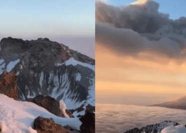 Así es la impresionante vista del volcán Popocatépetl desde Iztaccíhuatl | VIDEO