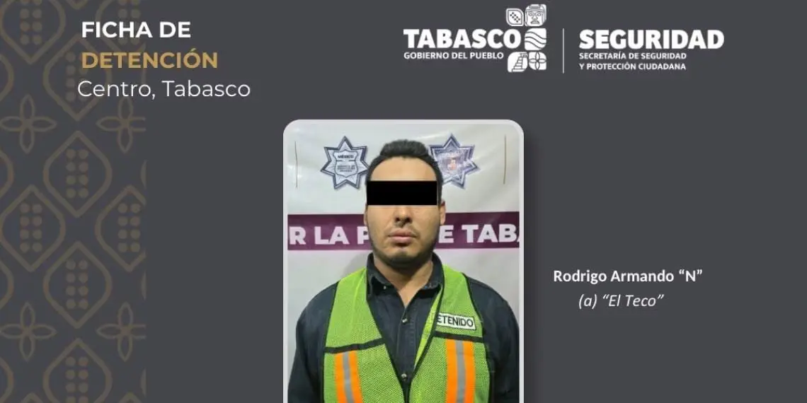 Detenido El Teco por robo calificado en Tabasco Detenido El Teco por robo calificado en Tabasco